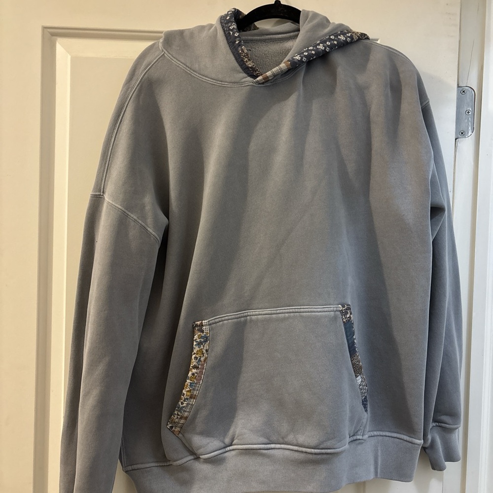 Abercrombie & Fitch Blue Hoodie with Patterned Accents